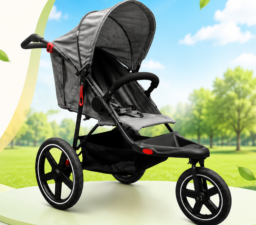 Collection of baby strollers and carriers